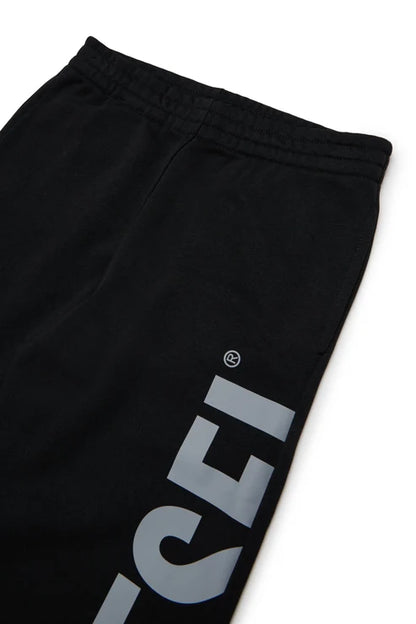 DIESEL KIDS SWEATPANTS WITH CUT-OFF LOGO PRINT