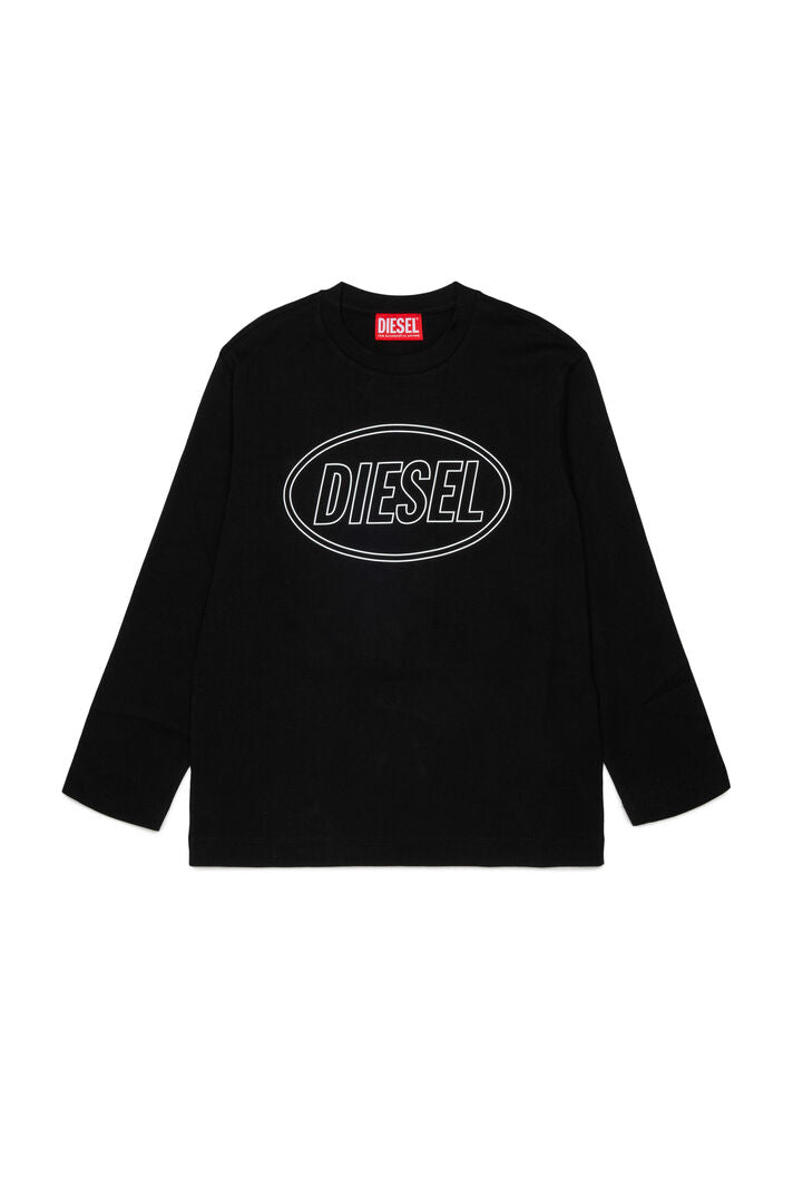 DIESEL KIDS LS OVEL LOGO T SHIRT