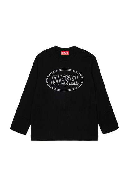 DIESEL KIDS LS OVEL LOGO T SHIRT