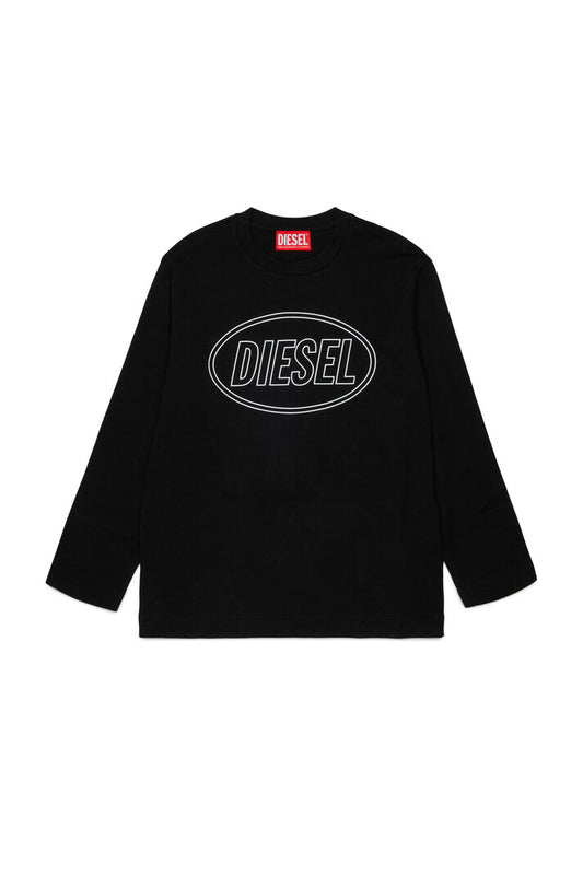 DIESEL KIDS LS OVEL LOGO T SHIRT