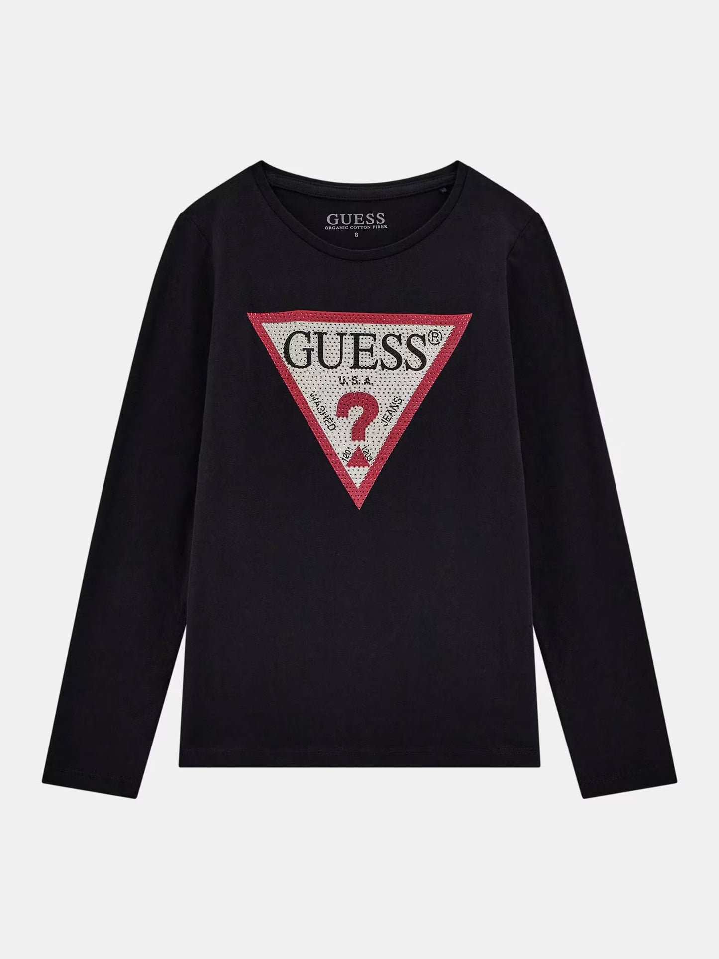 GUESS LS TRIANGLE LOGO T SHIRT