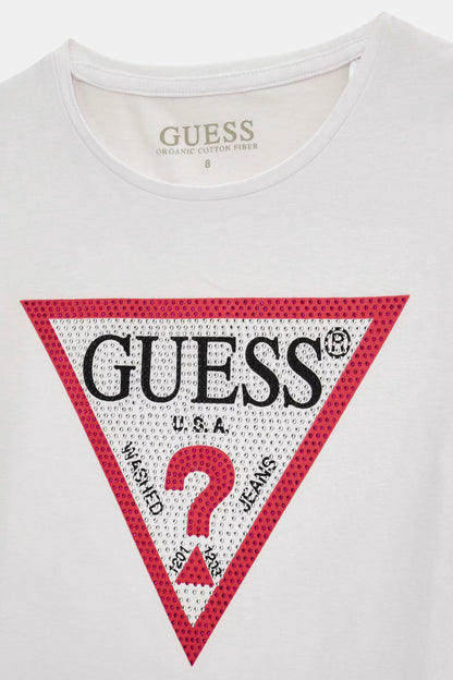 GUESS KIDS STRASS TRIANGLE T SHIRT