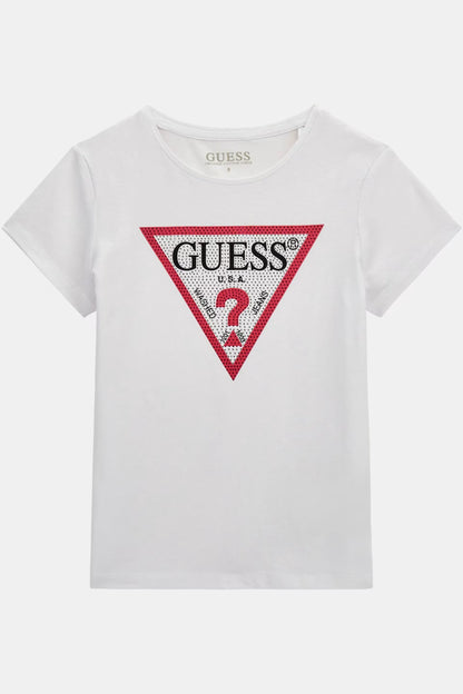 GUESS KIDS STRASS TRIANGLE T SHIRT