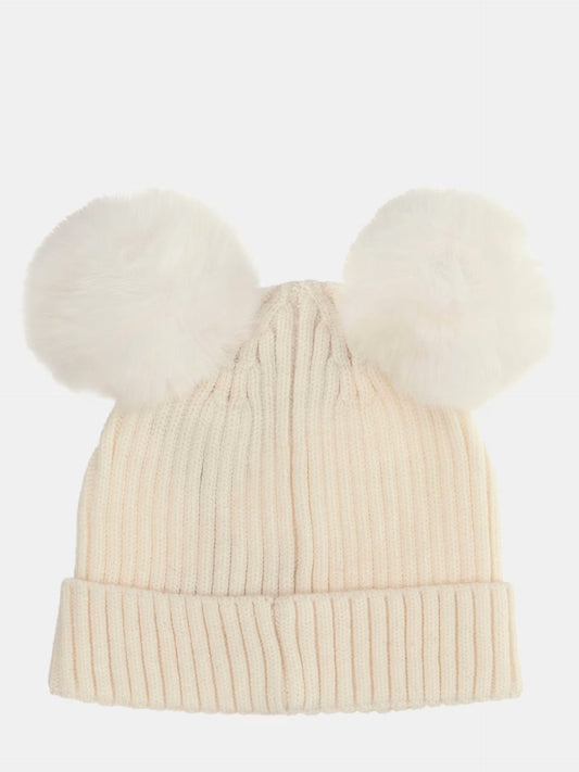 GUESS KIDS KNITTED POM POM BEANIE