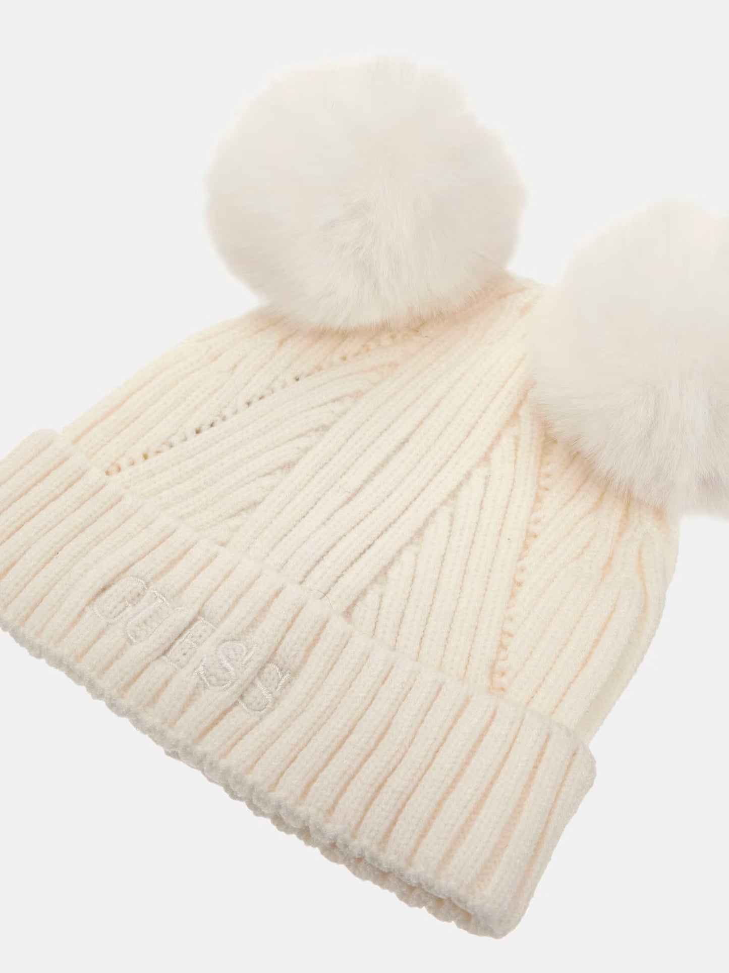 GUESS KIDS KNITTED POM POM BEANIE