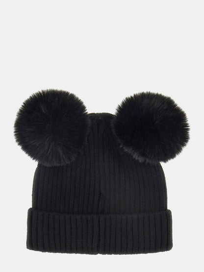 GUESS KIDS KNITTED POM POM BEANIE