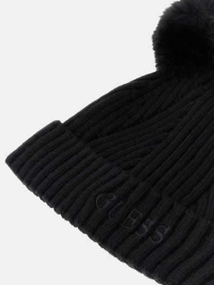 GUESS KIDS KNITTED POM POM BEANIE