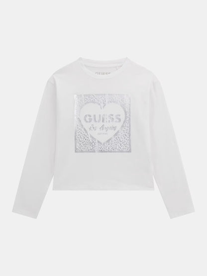 GUESS JEANS KIDS STAMPED LOGO T SHIRT