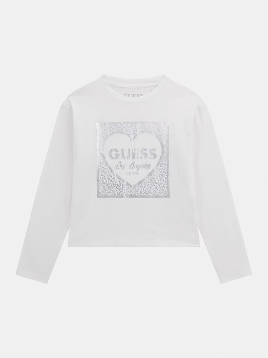GUESS JEANS KIDS STAMPED LOGO T SHIRT