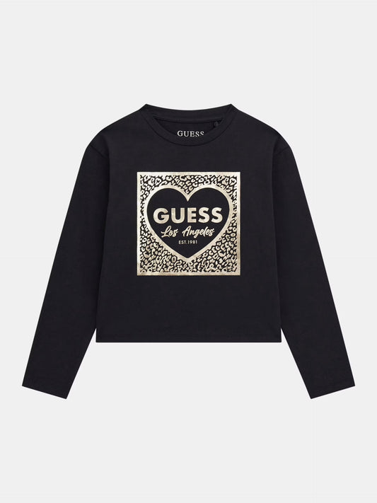 GUESS JEANS KIDS STAMPED LOGO T SHIRT