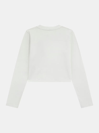 GUESS JEANS GIRLS LS CROPPED T SHIRT