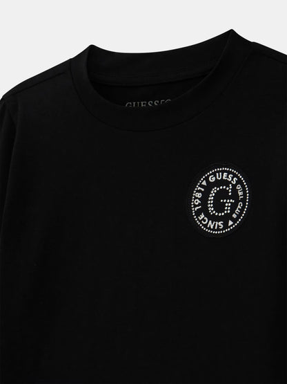 GUESS JEANS GIRLS CROPPED LS T SHIRT