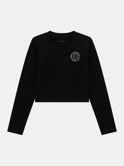 GUESS JEANS GIRLS CROPPED LS T SHIRT