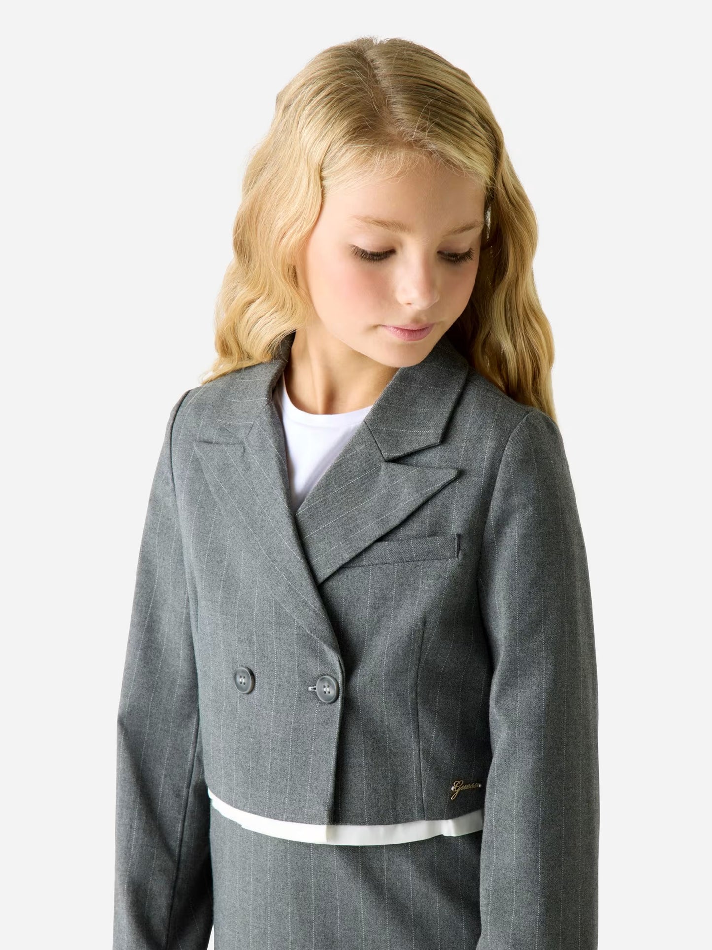 GUESS JEANS GIRLS PINSTRIPE BLAZER