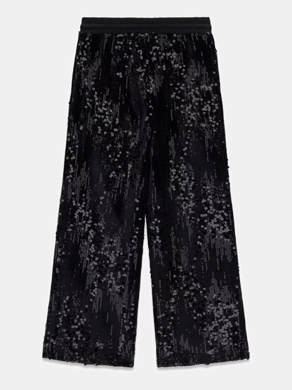 GUESS JEANS SEQUINS MINI ME WIDE LEG PANTS