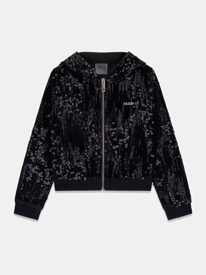 GUESS JEANS ALLOVER SEQUINS ZIP MINI ME FOOTER