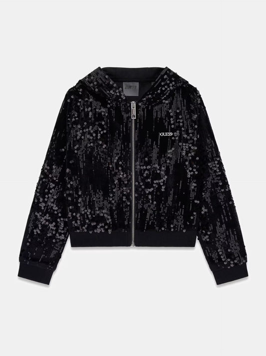 GUESS JEANS ALLOVER SEQUINS ZIP MINI ME FOOTER