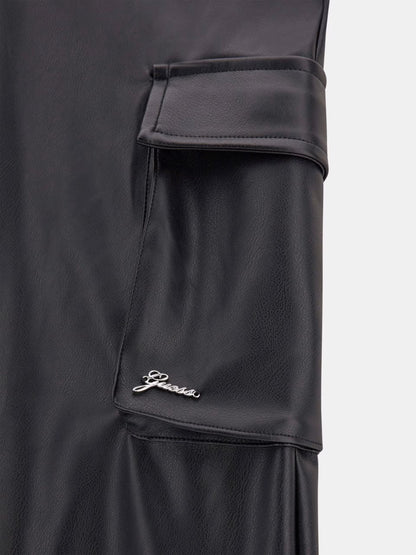 GUESS GIRL PU LEATHER CARGO PANTS