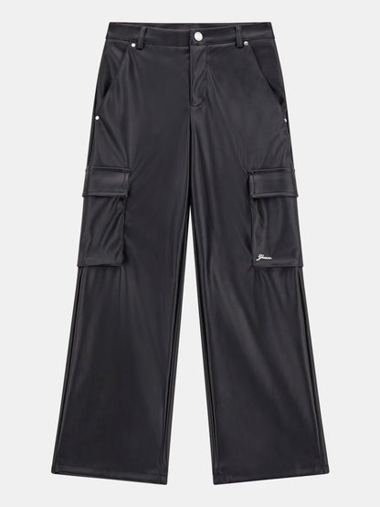 GUESS GIRL PU LEATHER CARGO PANTS