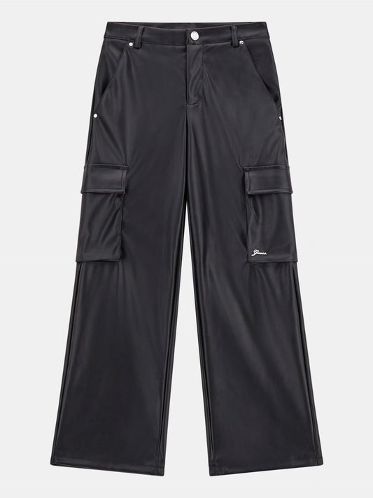 GUESS GIRL PU LEATHER CARGO PANTS