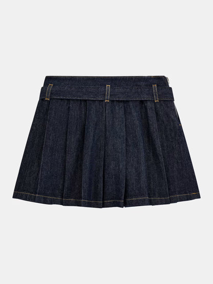 GUESS DENIM PLEADS MINI SKIRT
