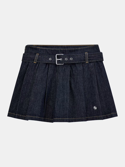 GUESS DENIM PLEADS MINI SKIRT