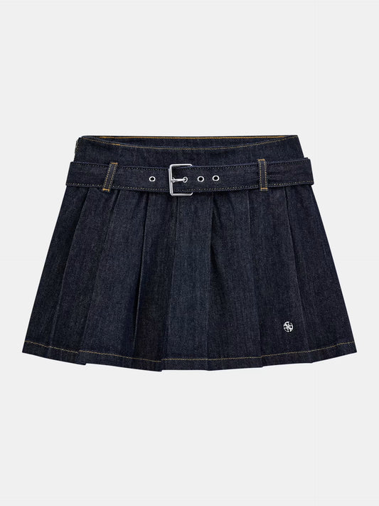 GUESS DENIM PLEADS MINI SKIRT
