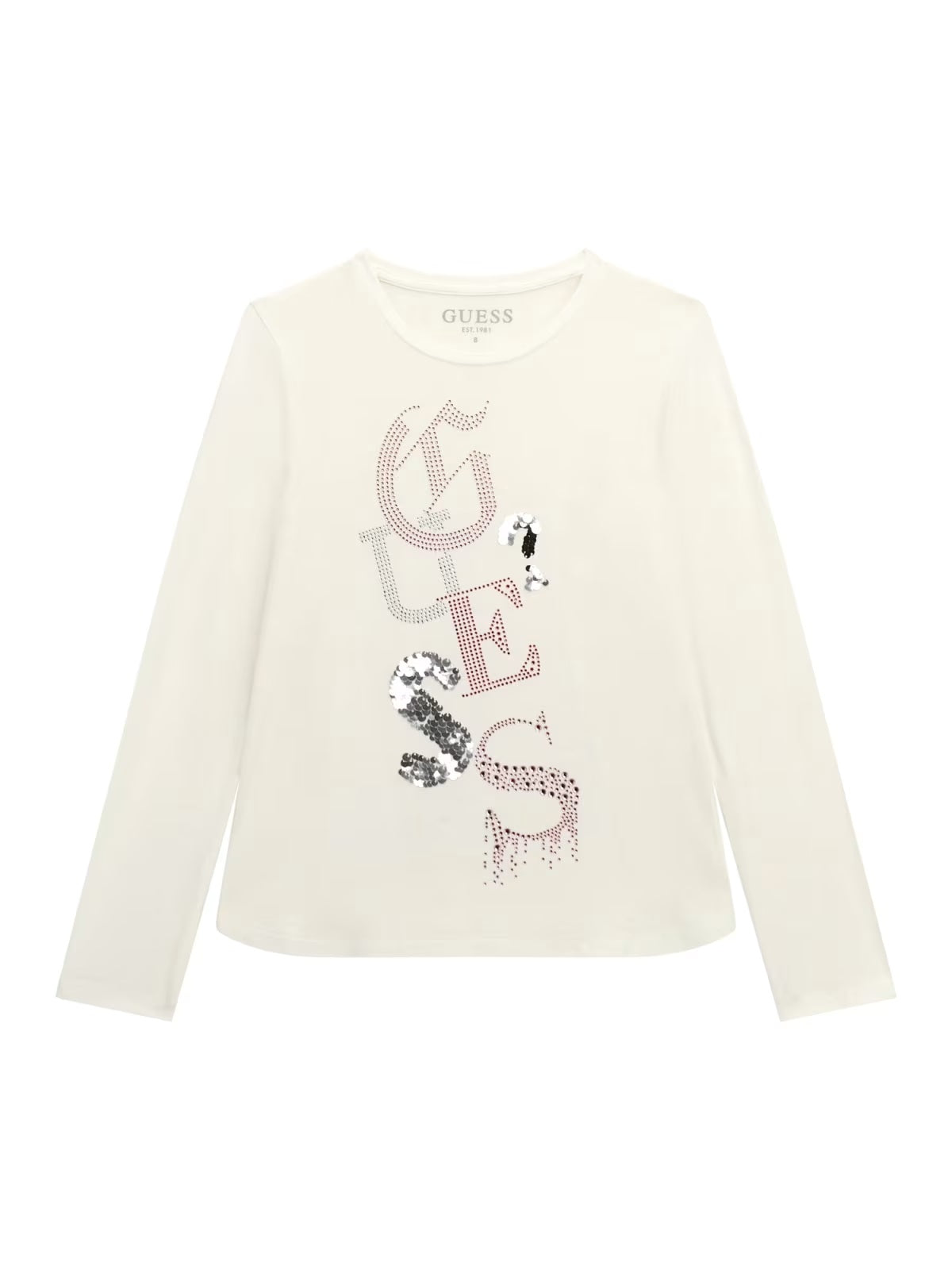 GUESS STRASS APPLIQUE LS T SHIRT