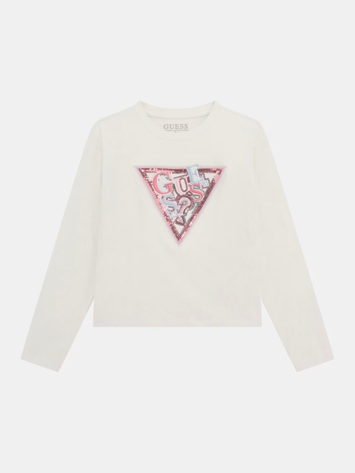 GUESS GIRLS LS TRIANGLE LOGO T SHIRT