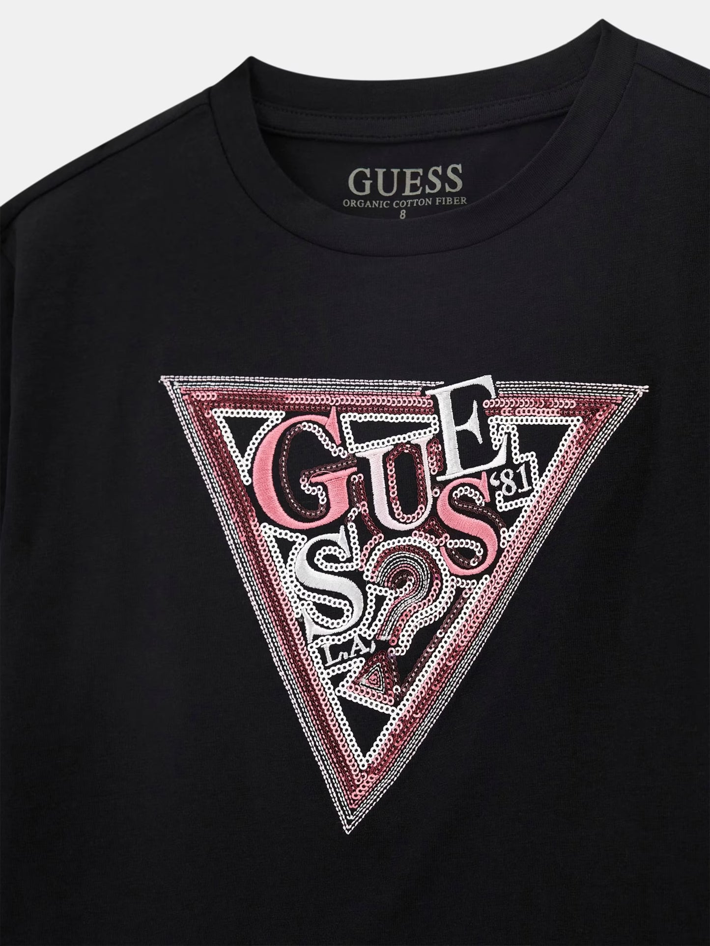 GUESS GIRLS LS TRIANGLE LOGO T SHIRT