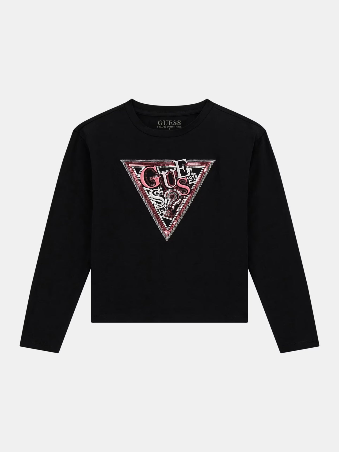 GUESS GIRLS LS TRIANGLE LOGO T SHIRT