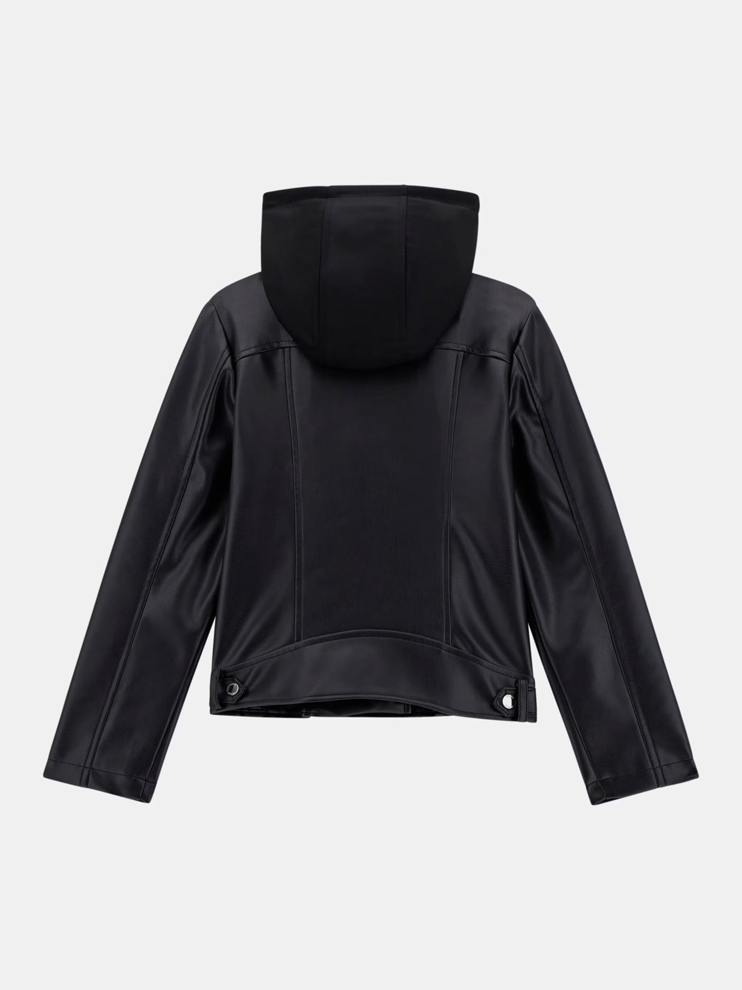 GUESS KIDS HOODED PU LEATHER JACKET