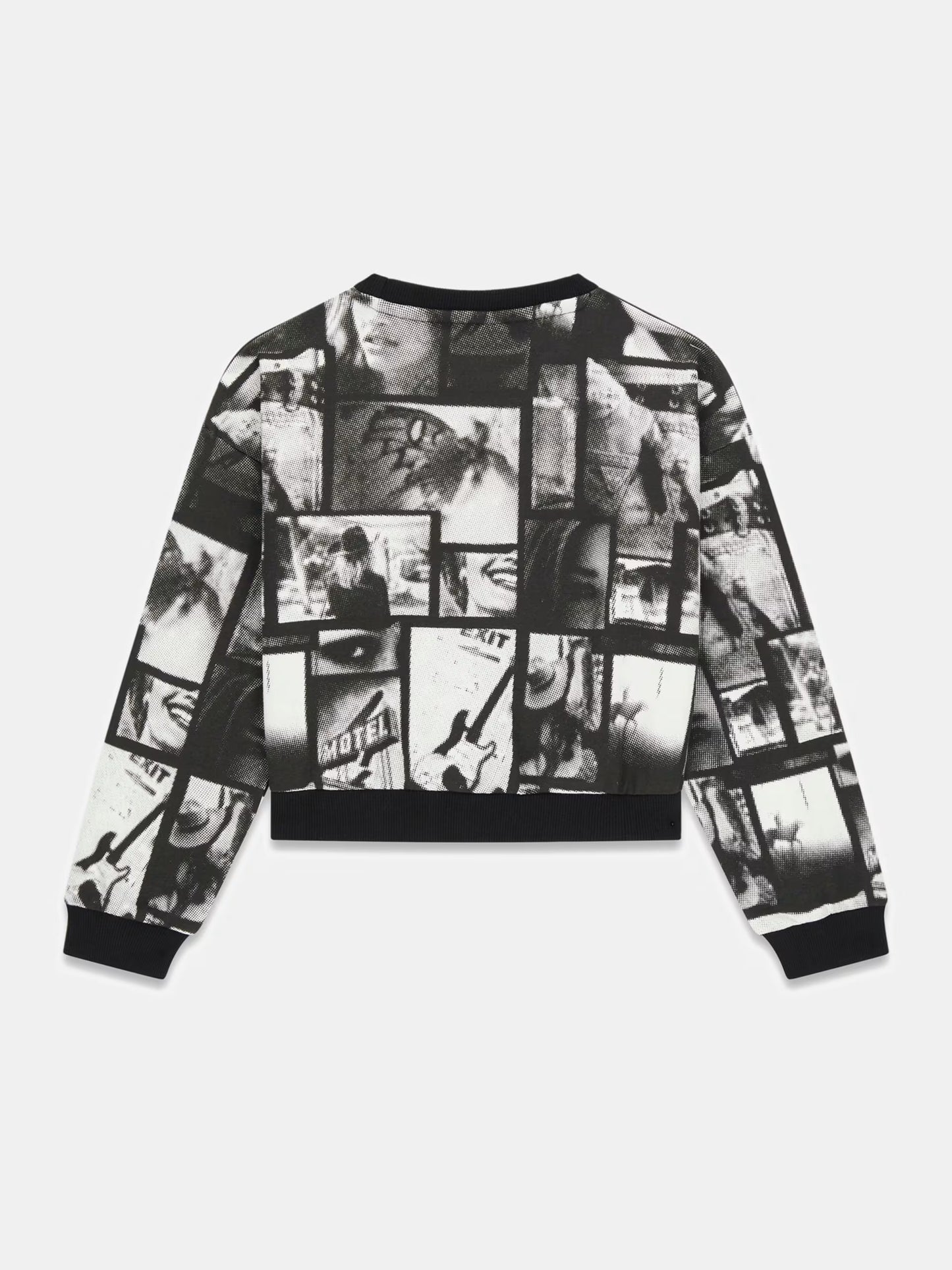 GUESS ALLOVER PRINT CROPPED PULLOVER