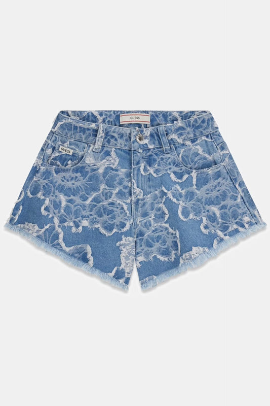 GUESS KIDS WIDE PUNCH NEEDLE DENIM SHORT