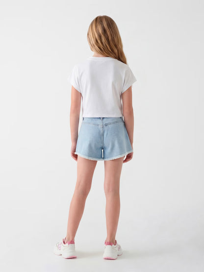 GUESS KIDSVRIGID DENIM SHORT WITH RHINESTONES