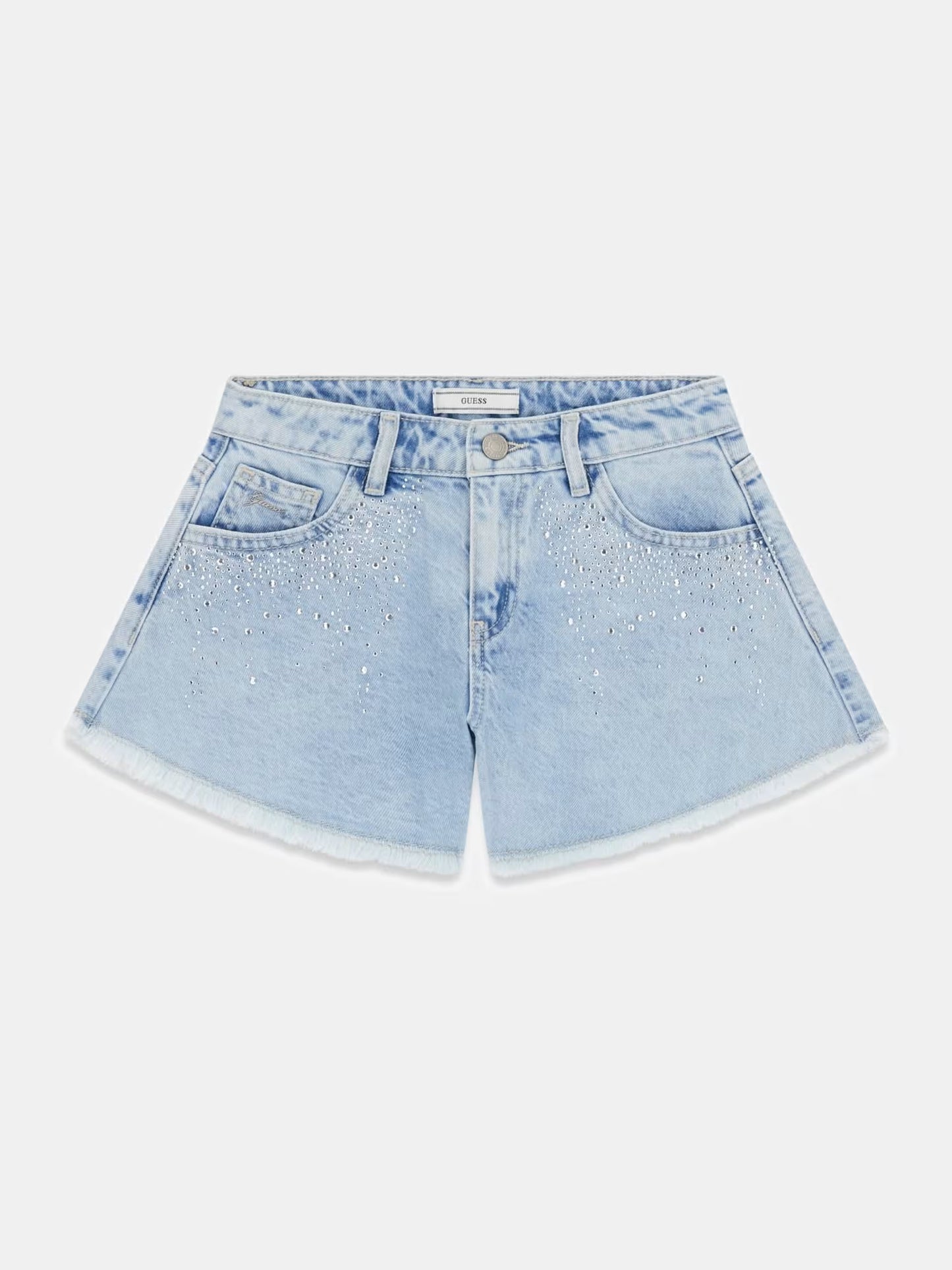 GUESS KIDSVRIGID DENIM SHORT WITH RHINESTONES