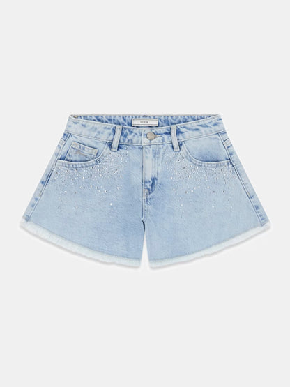 GUESS KIDSVRIGID DENIM SHORT WITH RHINESTONES
