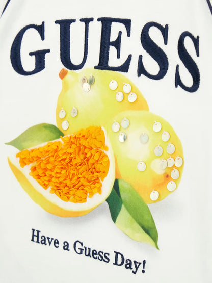 GUESS KIDS CROP RAGLAN T SHIRT