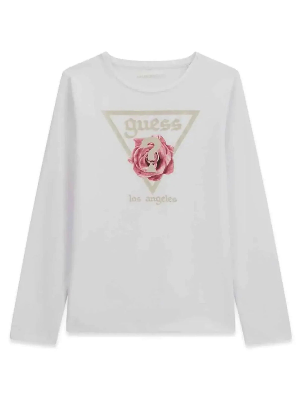 GUESS KIDS LS ROSE LOGO T SHIRT
