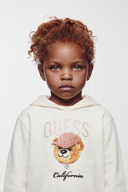 GUESS KIDS BABY BEAR & STRASS HOODIE