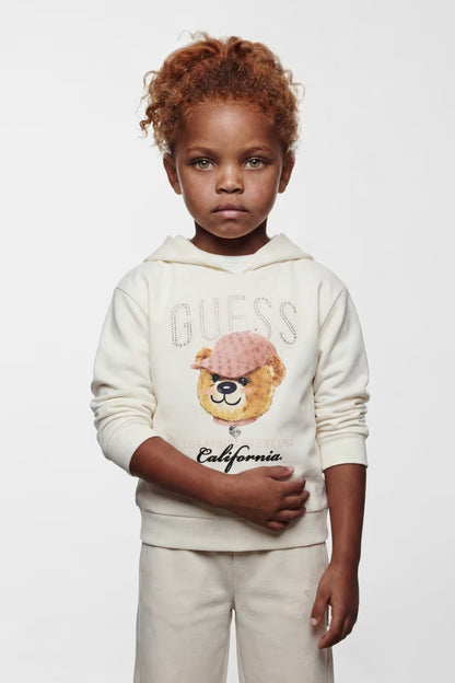GUESS KIDS BABY BEAR & STRASS HOODIE
