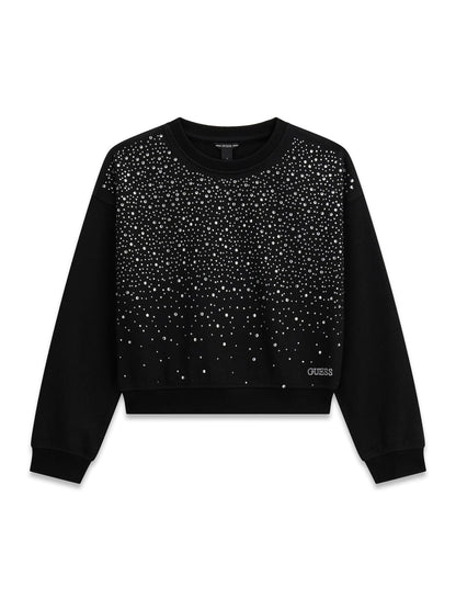 GUESS KIDS RHINESTONES OVERSIZE SWEATSHIRT