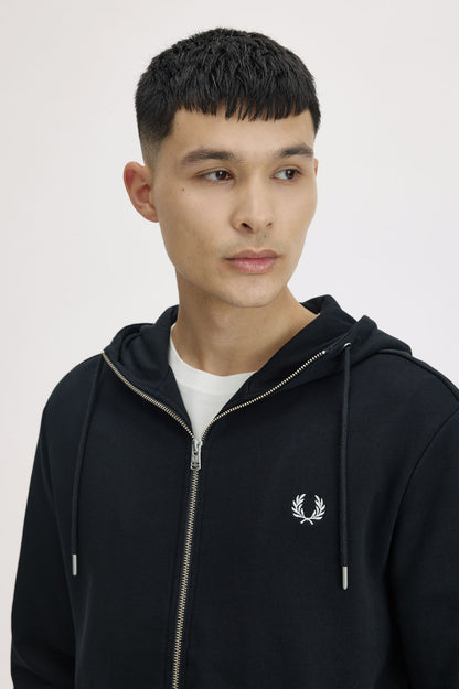 FRED PERRY HOODED ZIP THROUGH SWEATSHIRT