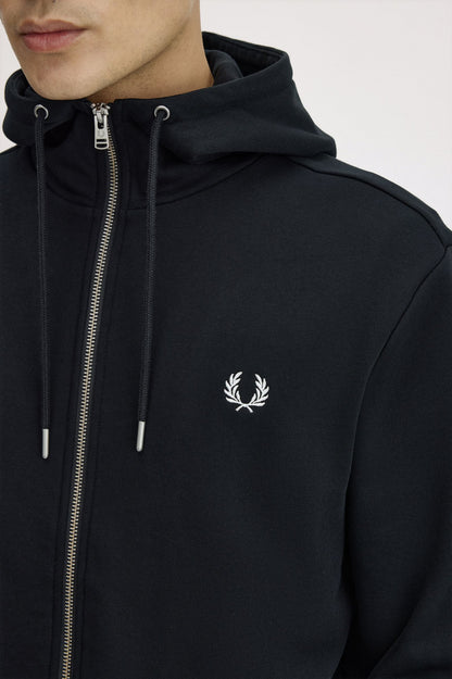 FRED PERRY HOODED ZIP THROUGH SWEATSHIRT