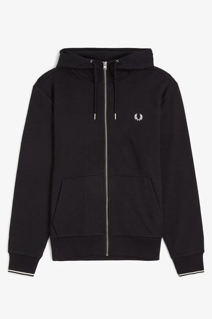 FRED PERRY HOODED ZIP THROUGH SWEATSHIRT