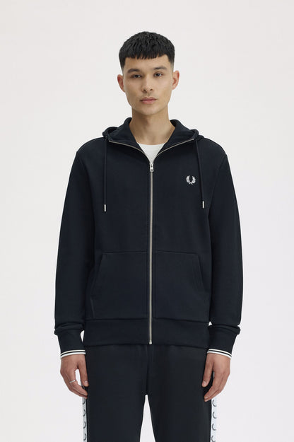 FRED PERRY HOODED ZIP THROUGH SWEATSHIRT