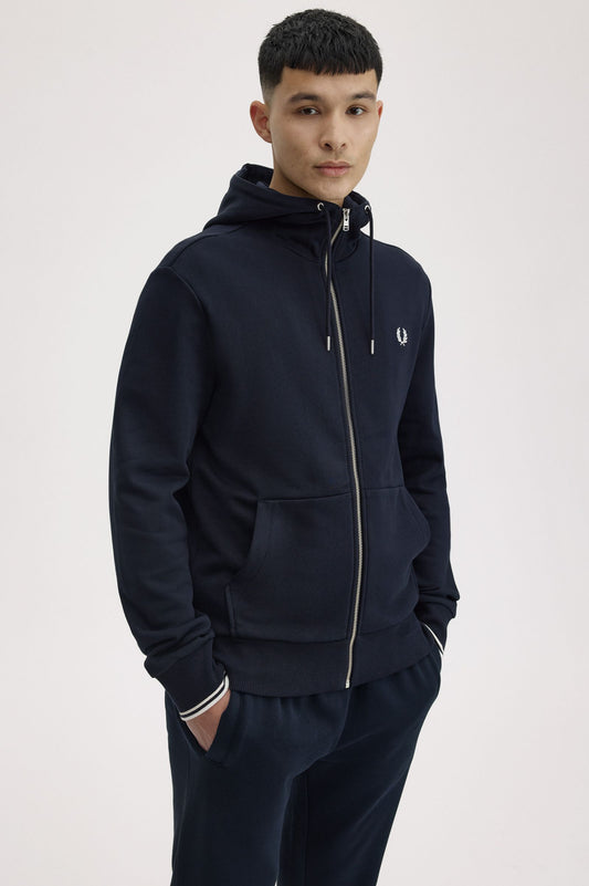 FRED PERRY HOODED ZIP THROUGH SWEATSHIRT