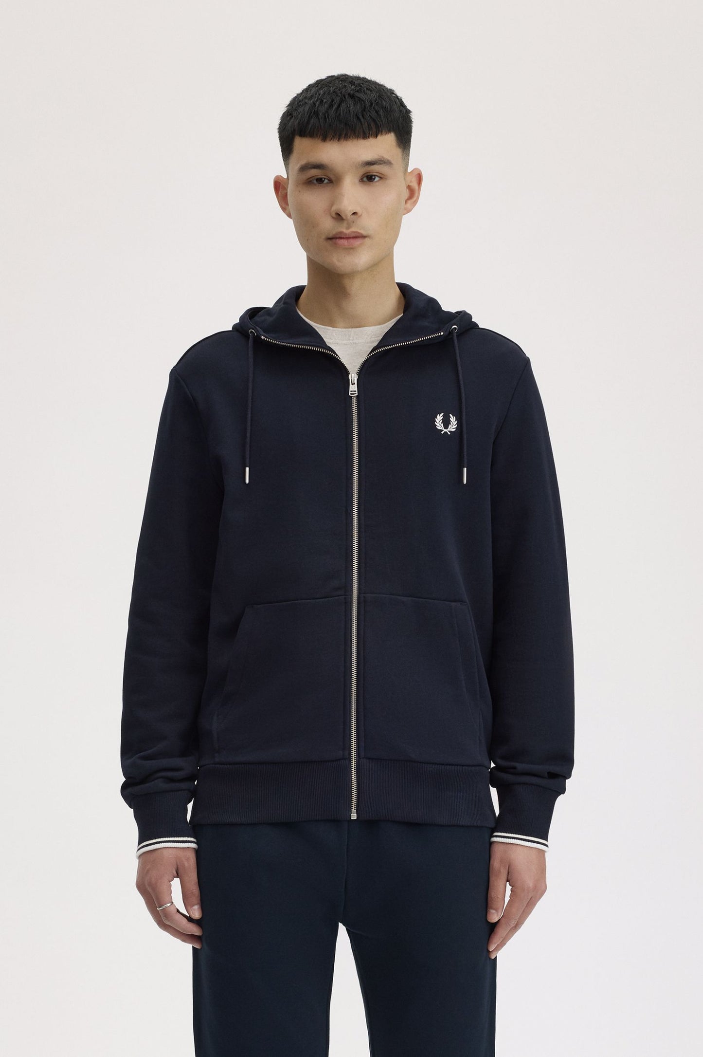 FRED PERRY HOODED ZIP THROUGH SWEATSHIRT