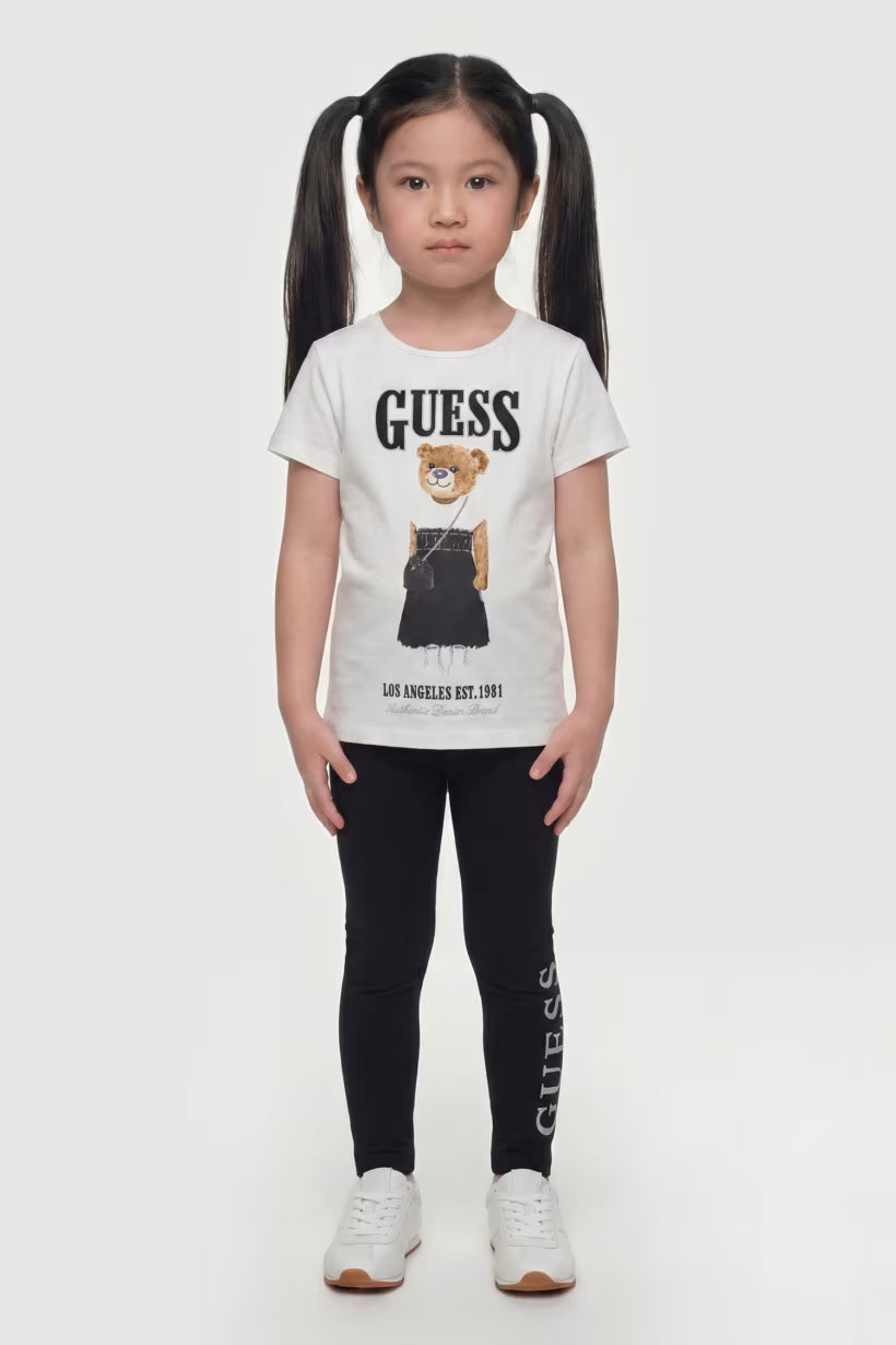 GUESS KIDS GLITTER LOGO LEGGINGS