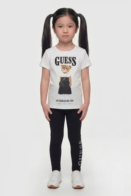GUESS KIDS GLITTER LOGO LEGGINGS